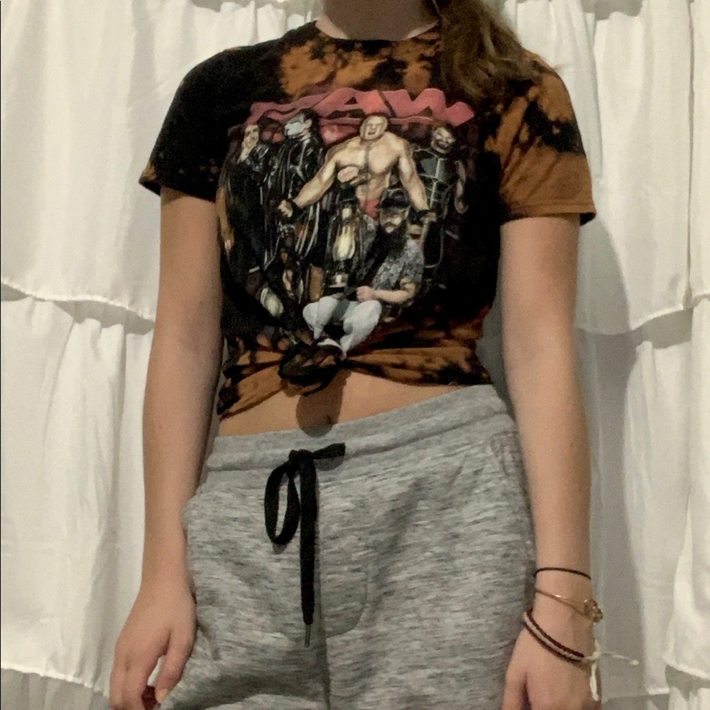 WWE Bleached Tie Dye Graphic T-Shirt